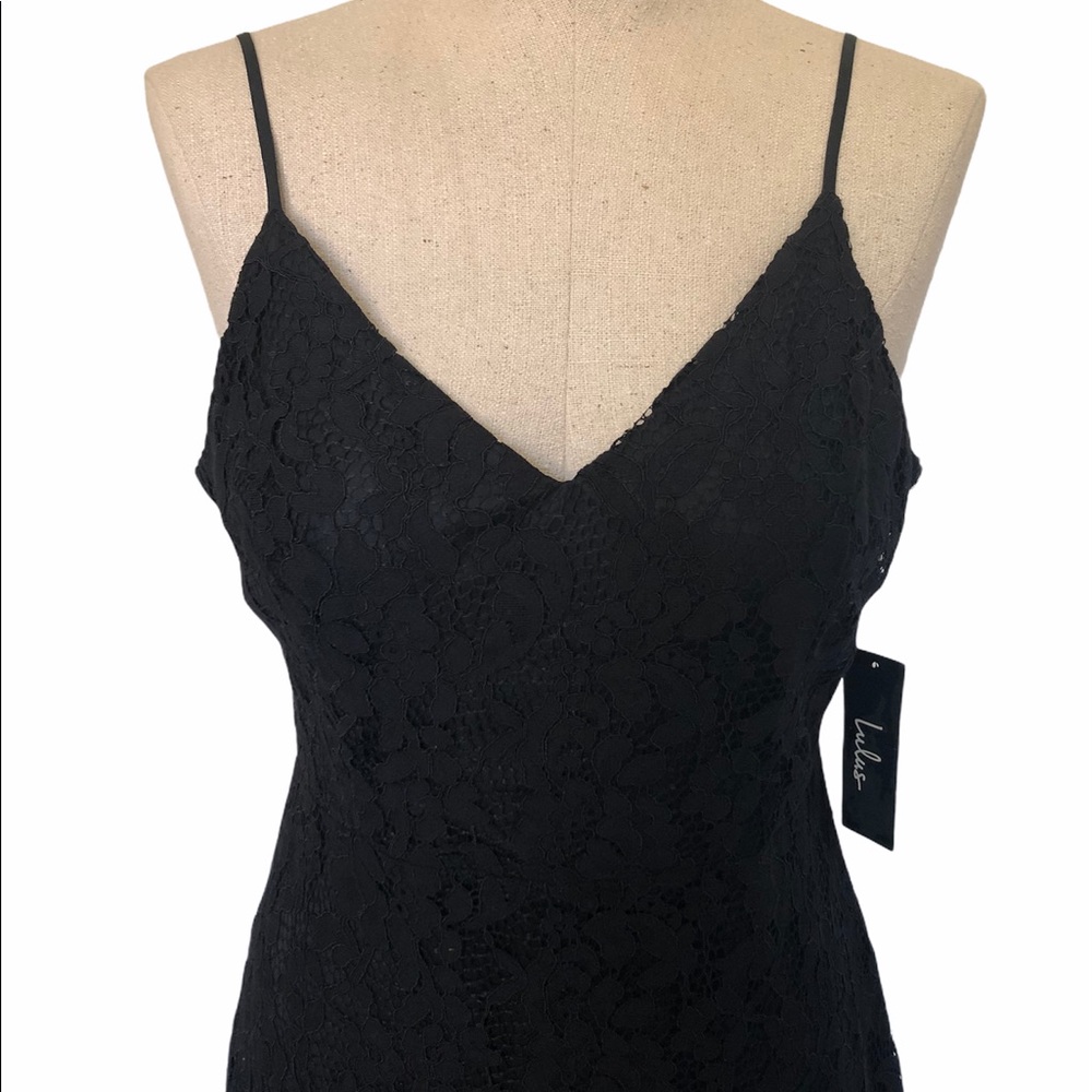 NEW Lulus Manning Black Lace Tiered Midi Dress - Picture 4 of 12